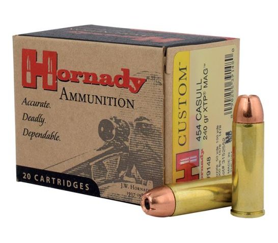 Hornady .454 Casull 240gr XTP Mag Custom Pistol Ammunition 20rds – 9148