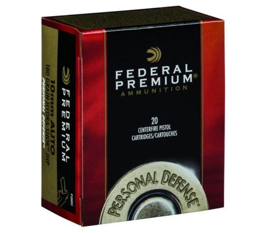 Federal Premium Personal Defense 10mm 180 gr Hydra-Shok 20 Rounds Ammunition – P10HS1