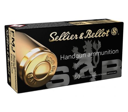 Sellier & Bellot 380 Auto/ACP 92gr FMJ  Ammunition 50rds- SB380A