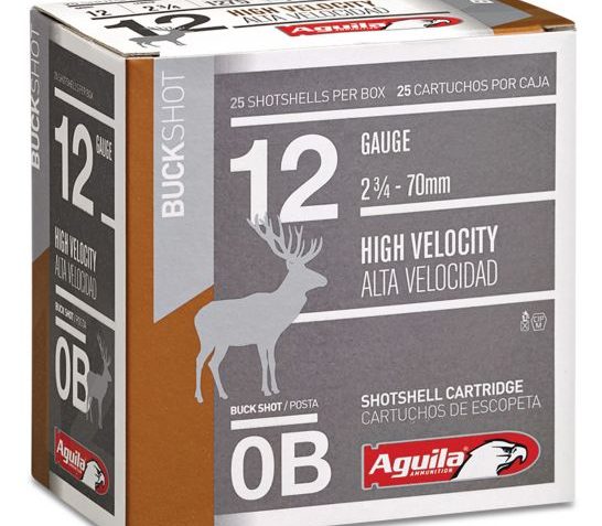 Aguila Field 12 Gauge 2-3/4 inches 0 Buck Shot 1 oz Lead Shotshell, Buckshot, 25/Box – 1C1200BA