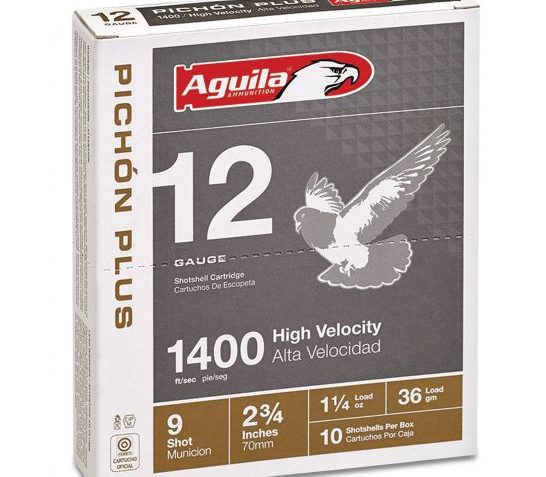 Aguila Competition 12 Gauge 2-3/4 inches 9 Shot 1-1/4 oz Pichon Plus Lead Shotshell, Birdshot, 10/Box – 1CHB1297