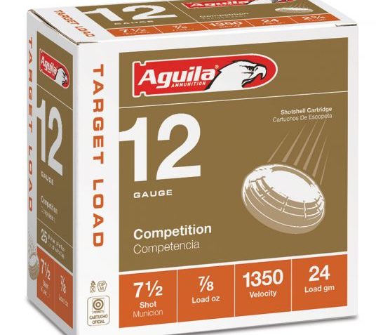 Aguila Competition 12 Gauge 2-3/4 inches 7-1/2 Shot 7/8 oz International Lead Shotshell, Birdshot, 25/Box – 1CHB1250