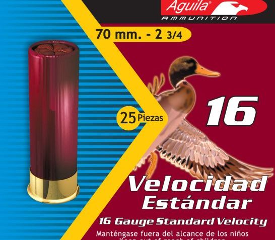 Aguila Sub-Gauge 16 Gauge 2-3/4 inches 8 Shot 1 oz Lead Shotshell, Birdshot, 25/Box – 1CHB1618