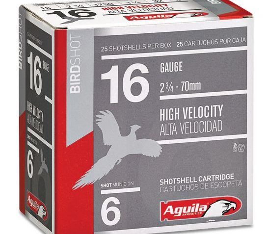 Aguila Sub-Gauge 16 Gauge 2-3/4 inches 6 Shot 1-1/8 oz Lead Shotshell, Birdshot, 25/Box – 1CHB1606