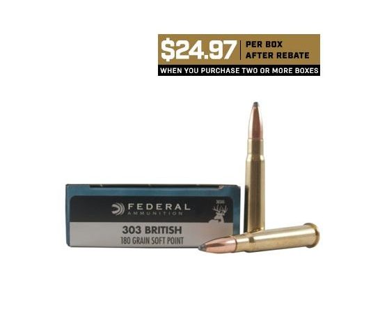 Federal 303 British 180gr SP Power-Shok Ammuniiton 20rds – 303AS