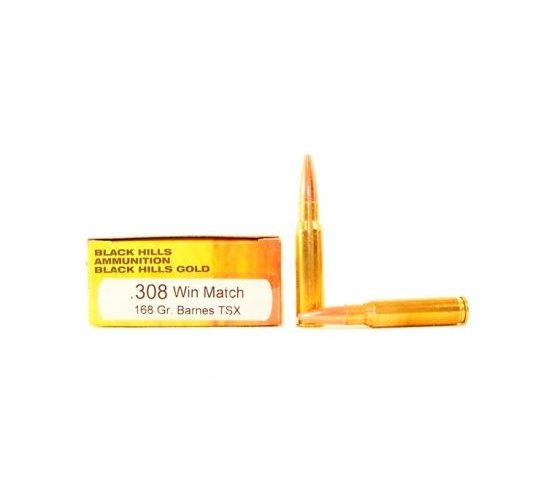 Black Hills Gold 308 Winchester 168gr Barnes TSX Ammunition 20rds- 1C308BHGN1