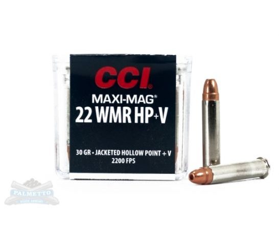 CCI .22 WMR Maxi Mag+V 30gr JHP Ammunition 50rds – 0059