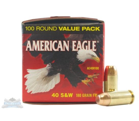 American Eagle 40 S&W 180gr FMJ AMmunition 100rds – AE40R100