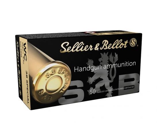 Selier & Bellot Ammunition 148 gr Wadcutter .38 Spl Ammo, 50/box – SB38B