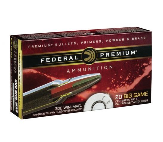 Federal Trophy Bonded Bear Claw .300 Win Mag 200 gr 20 Rounds Ammunition – P300WT1