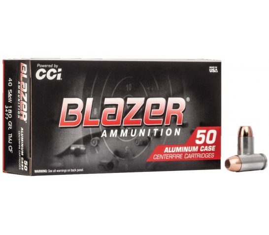 CCI Blazer Clean-Fire 180 gr Total Metal Jacket .40 S&W Ammo, 50/box – 3477