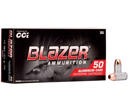 CCI Blazer 165 gr Full Metal Jacket .40 S&W Ammo, 50/box – 3589