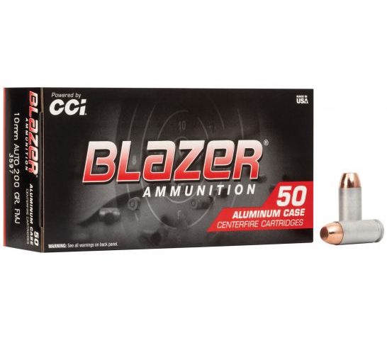 CCI Blazer 10mm 200gr FMJ Aluminum Cased Ammunition 50rds – 3597