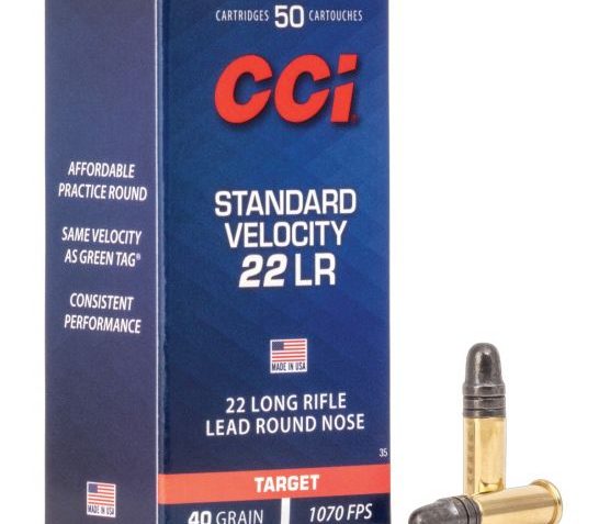 CCI .22 LR 40 Grain Lead Round Nose Standard Velocity Ammunition, 50 Round Box u2012 0035