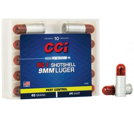 CCI BIG 4 45 gr Shotshell #4 Shot 9mm Ammo, 10/box – 3712CC