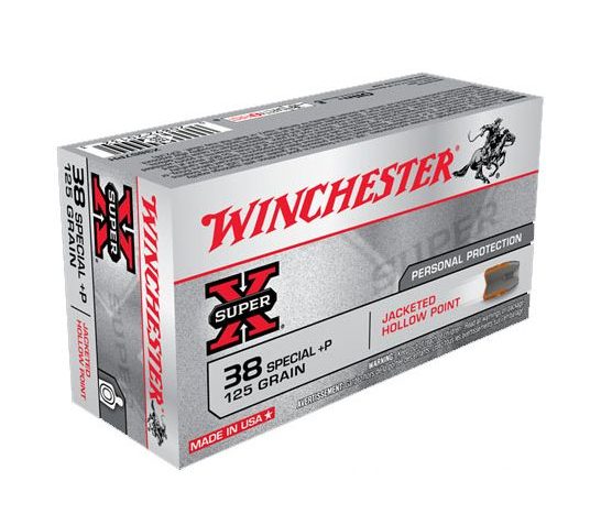 Winchester 38 SPecial 125gr JHP Super-X Ammunition, 50 Round Box – X38S7PH