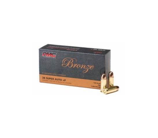 PMC Bronze 38 Super Auto+P Ammo 130 Grain FMJ 50rds – 38SA