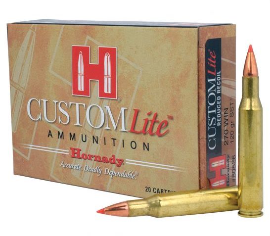 Hornady 270 Win 120gr SST Custom Lite Ammunition, 20 Round Box – 80526