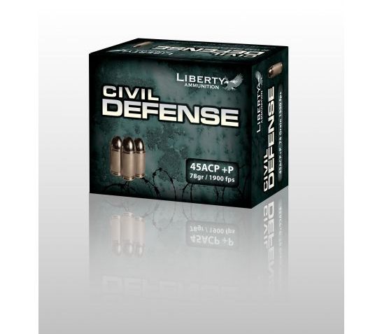 Liberty 45 Auto/ACP+P 78gr HP Civil Defense Ammunition 20rds – LA-CD-45-013