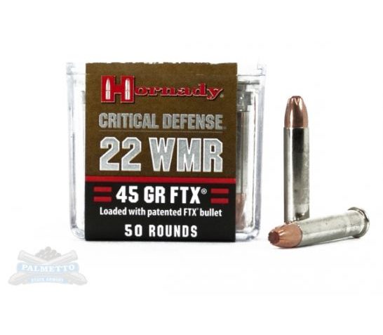 Hornady 22 WMR 45gr FTX Critical Defense Ammunition 50rds – 83200