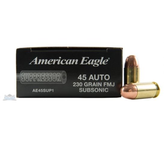 American Eagle 45 Auto/ACP 230gr FMJ Sub-Sonic Ammunition 50rds – AE45SUP1