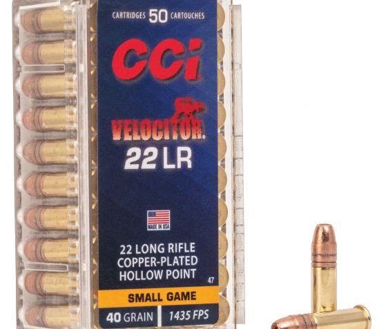 CCI .22 Long Rifle 40gr Velocitor Copper Plated HP Ammunition 50rds – 0047