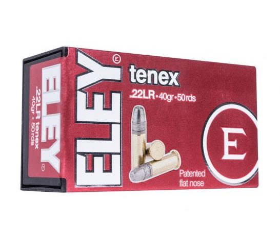 ELEY Tenex .22 LR 40gr Patented Flat Nose Ammunition, 50 Rounds u2013 00100