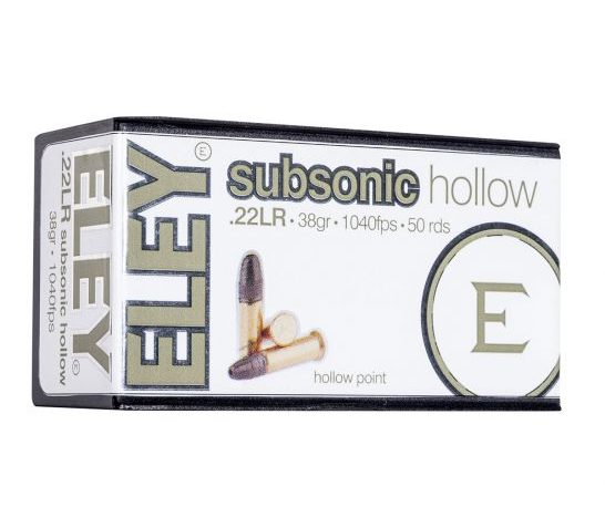 ELEY Subsonic Hollow .22 LR 38gr Ammunition, 50 Rounds u2013 05400