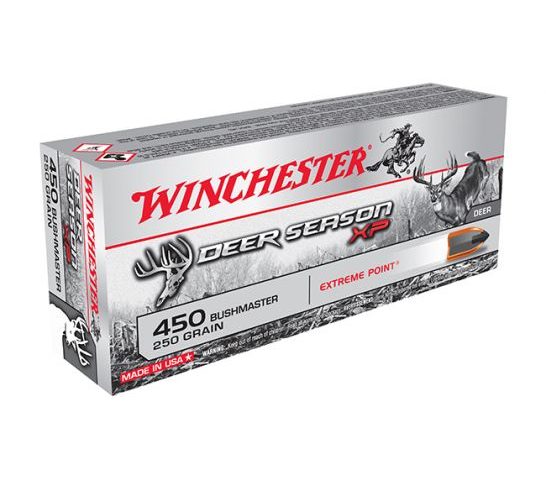 Winchester .450 Bushmaster 250gr Deer Season XP Rifle Ammunition, 20 Rounds – X450DS