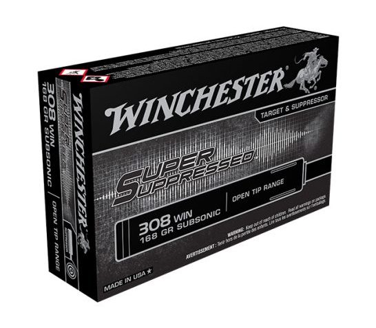 Winchester .308 Win 168 gr FMJOT Super Suppressed Ammunition, 20 Rounds – SUP308