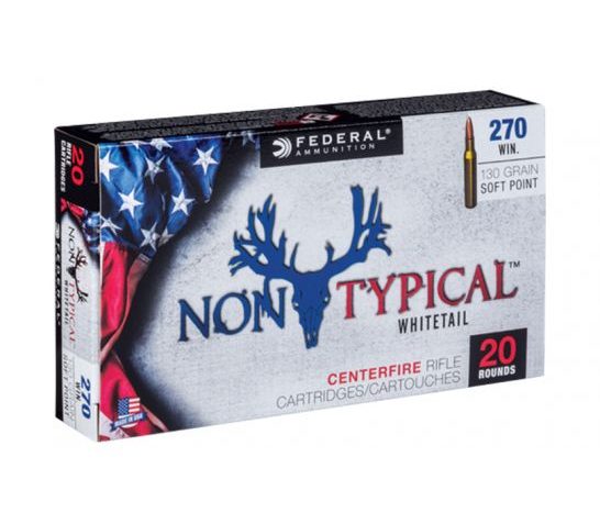 Federal 270 Win 130gr Soft Point Non-Typical Whitetail Rifle Ammunition, 20 Rounds – 270DT130