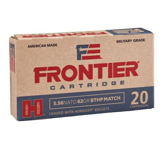 Hornady Frontier 5.56 Nato 62gr BTHP Match 20 Rounds Ammunition – FR300