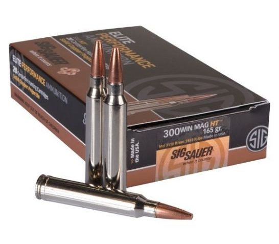 Sig Sauer .300 Win Mag 165 Grain Elite Copper Hunting Rifle Ammunition, 20 Rounds – E3WMH1-20