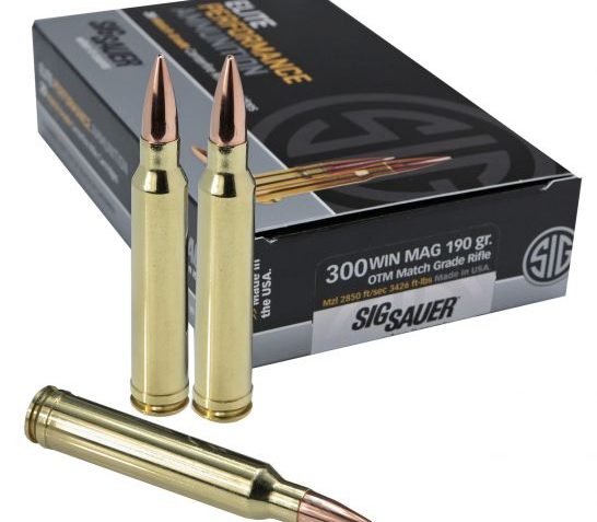 Sig Sauer .300 Win Mag 190 Grain OTM Match Grade Rifle Ammunition, 20 Rounds – E3WMM1-20