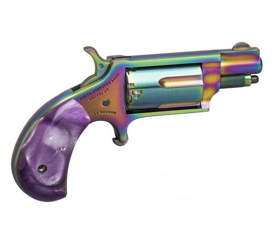 NAA Magenta Magnum .22 Magnum 5 Round Revolver, Titanium Rainbow – NAA-22MS-RBW