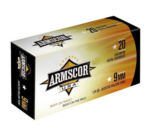 Armscor 9mm 124 Grain JHP 20 Rounds Ammunition – FAC9-7N