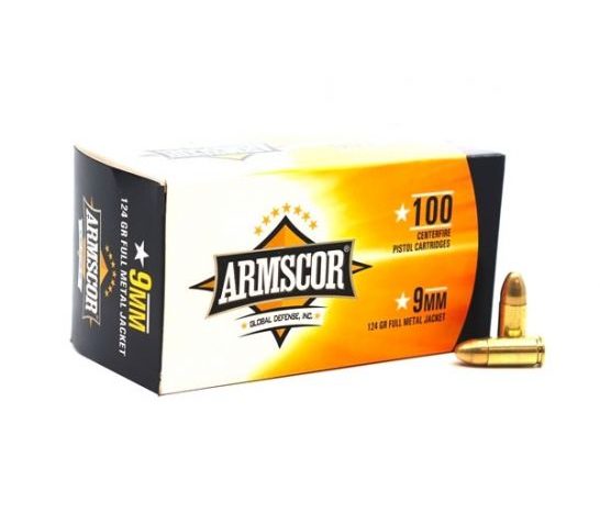 Armscor 9mm 124gr FMJ Ammunition 100 Rounds – 50445