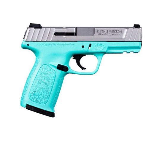 Smith & Wesson SD9VE 4" 16rd 9mm Pistol, Robins Egg Blue/SS – 13344