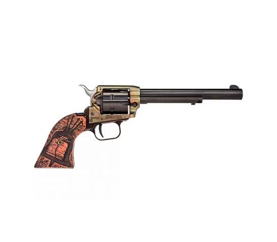 Heritage Rough Rider 6.5" .22LR Revolver, Wood Engraved Liberty Bell – RR22CH6WBRN18