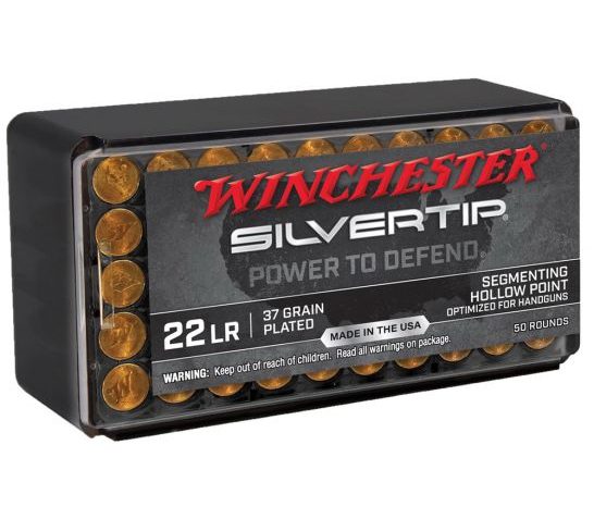 Winchester Silvertip .22lr 37 gr Segmenting HP Ammo, 50/Box – W22LRST