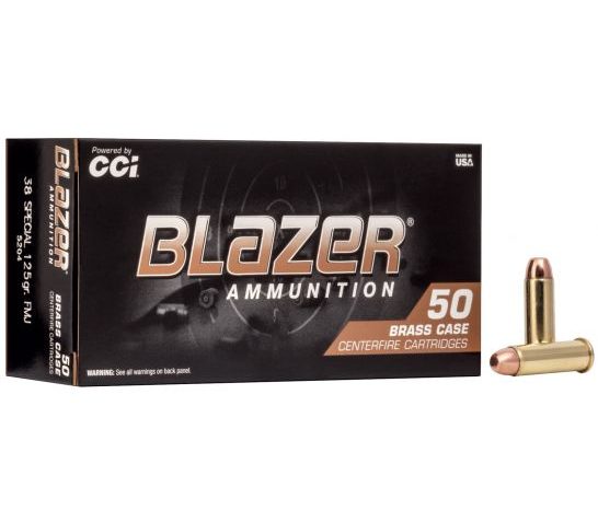 CCI Blazer Brass 38 Special 125gr FMJ Ammunition 50rds – 5204