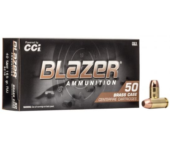 CCI Blazer Brass 40 S&W 165gr FMJ Ammunition 50rds – 5210