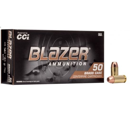 CCI Blazer Brass 40 S&W 180gr FMJ Ammunition 50rds – 5220