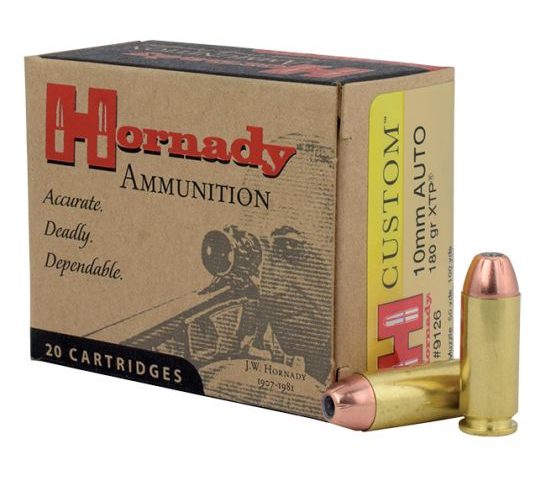 Hornady 10mm Auto 180gr XTP Custom Pistol Ammunition 20rds – 9126