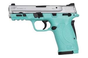 Smith & Wesson M&P Shield EZ .380 ACP, 3.6" Barrel, Robin Egg Blue, Silver Slide, 8rd