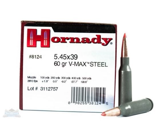 Hornady 5.45×39 60gr V-MAX Varmint Express Ammunition 20rds – 8124