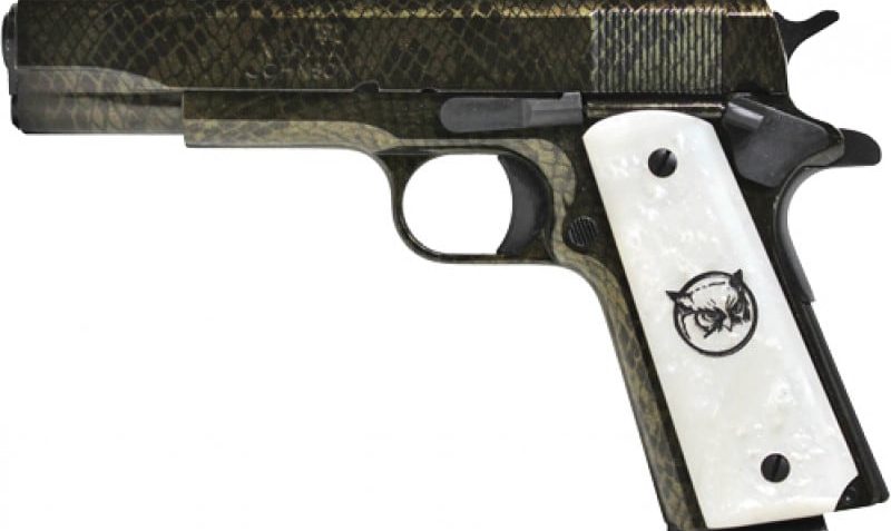 Iver Johnson Arms 1911 A1 Government .45 ACP Pistol, Water Moccasin Snakeskin Hydrographic – 1911A1 WATERMOCCASIN