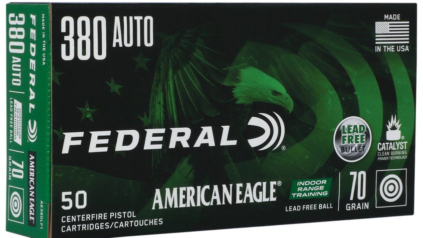 Federal American Eagle Indoor Range Training 380 Auto (ACP) 70gr Lead Free IRT Handgun Ammo – 50 Rounds