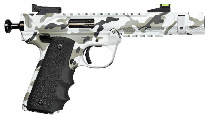 Volquartsen Black Mamba .22 LR, 4.5" Barrel, Hi-Viz Front & Target Rear, Arctic Camo