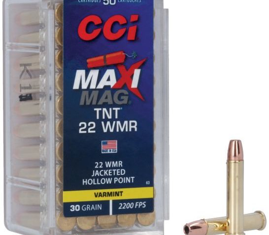 CCI Maxi-Mag TNT .22 WMR 30 gr JHP 50 Rounds Ammunition – 0063